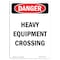 Signmission OSHA Danger Sign, Portrait Heavy Equipment Crossing, 10in X 7in Rigid Plastic, 7" W, 10" H, Portrait OS-DS-P-710-V-1816 - alternate 1